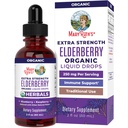 MaryRuth Organics Elderberry Syrop Dodatkowa siła, USDA Organic Elderberry, Sugar Free Dorośli i Dzieci Suplement wsparcia immunologicznego dla wieków 1 +, Clean Label Project Verified ®, Wegan, Gluten Free, 2 Fl Oz