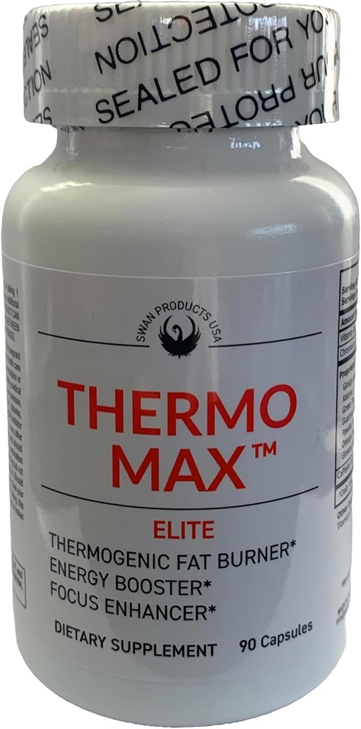 Thermo Max Elite - Termogeniczne spalanie tłuszczu, Ekstremalne Wzmacniacze energii, Utrata masy ciała, 90 Diet Pigułki