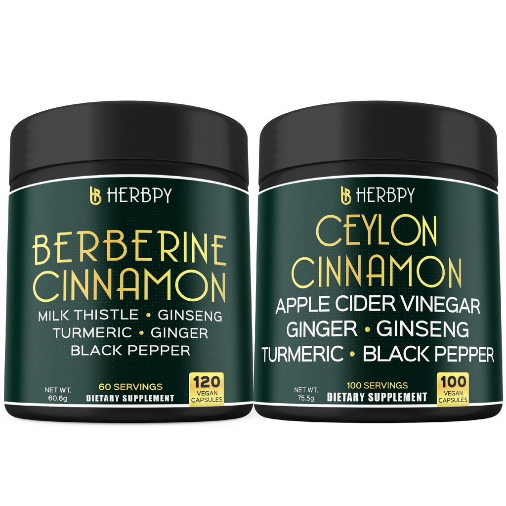 Bundle 7in1 Berberine HCl 97% Suplementy & 6in1 Premium Ceylon Suplementy cynamonowe