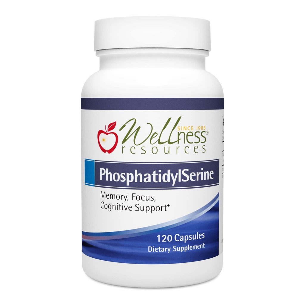 Wellness Resources FosfatydylSerine Soy- Free Soyflower Sourflower Source (100mg, 120 kapsułki) Non-GMO, Vegan...