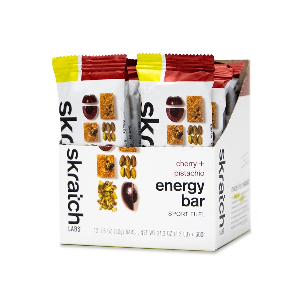 Skratch Labs Energy Bar: 124; Cherry + Pistachio (12 Pack): 124; Plant Based Healthy Snack: 124; Low Sugar - 5g Protein: 124; Non- GMO, Gluten Free, Soy Free, Vegan, Kosher