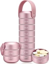 Zannaki Metal Cotygodniowy Pill Organizator, Duży Pigułka podróży 7 dzień, Wodoodporny Codzienne Pill Case z Silicone Handle, Aluminiowy Alloy przenośny Pill Holder pojemnik na witaminy, Medycyna, Suplement, Pigułki
