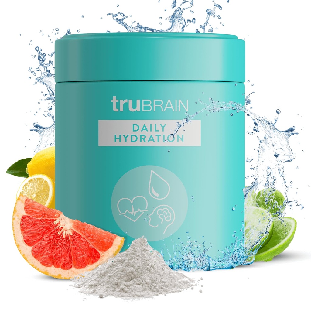 TruBrain Daily Hydration - Wzmocnienie Focus i energii z Electrolyte- Rich Supplement. Stay Hydrated & Alert!