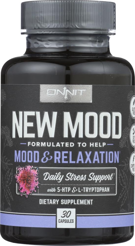Nowy suplement diety nastrojów, Mood & Relaxation, Daily Stress Support, Gluten Free, 30 kapsułki