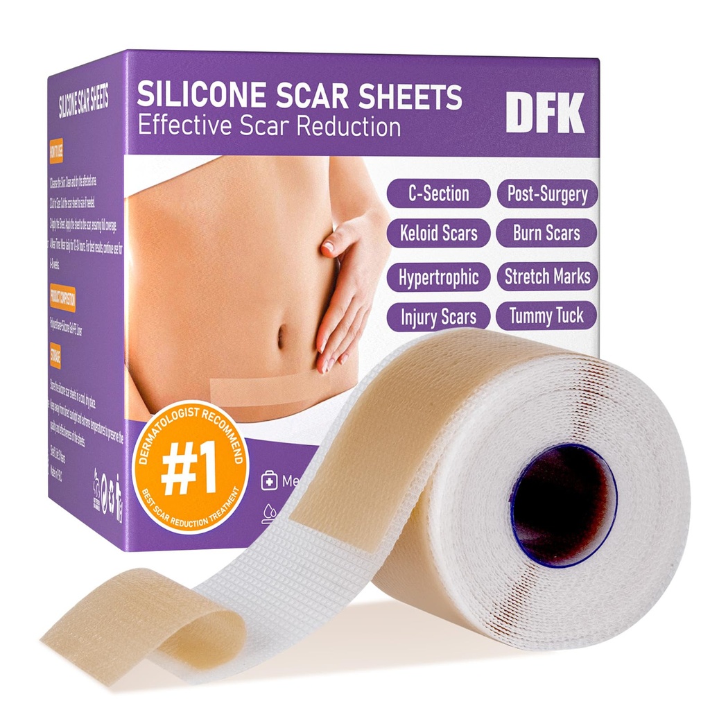 Arkusze z silikonu, taśma z silikonu (1,6 "x 79" Roll- 2M), wielokrotnego użytku Profesjonalne paski z silikonu, miękkie arkusze z silikonu do filtrów chirurgicznych, Kloid, Trądzik, Blizna oparzeniowa, Sekcja C