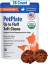 PetPlate Up to Fluff Soft Chews for Dogs, Skin & Coat Support, USDA Organic Supplement, Grain-Free, Humanity-Grade, obejmuje olej łososiowy i Biotin, Pet Supplies (Opakowanie z 1, 9.8 unce)