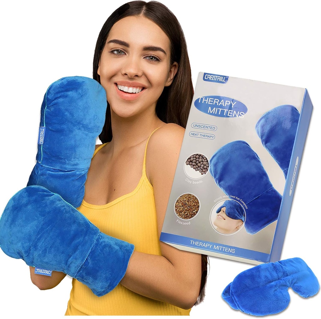 KREATRILL Mittens Mittens Natural Unscenised Gloves Moist Heat Therapy dla Raynauds Artretitis Fingers Pain Relief