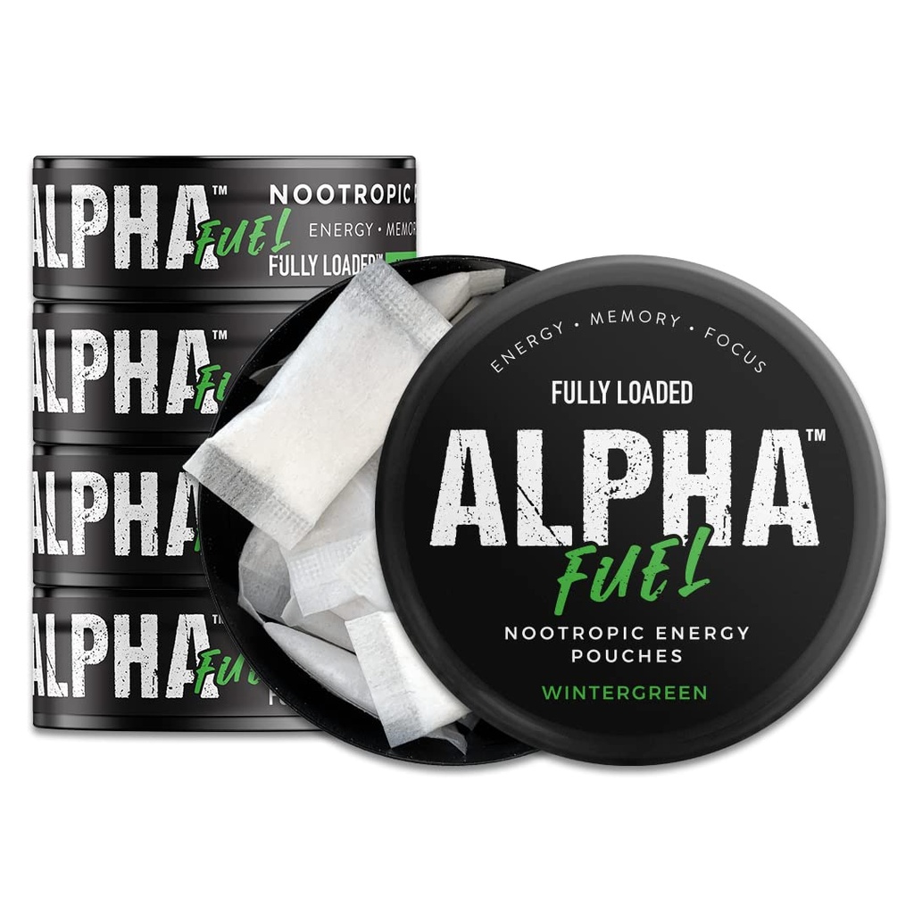 W pełni załadowane pouchy Nootropowe Paliwowe Alfa (Wintergreen Fuel) - Pouche Energetyczne Nootropowe z kofeiną, Alpha GPC, Tyrosine, Tauryna, Guarana i więcej
