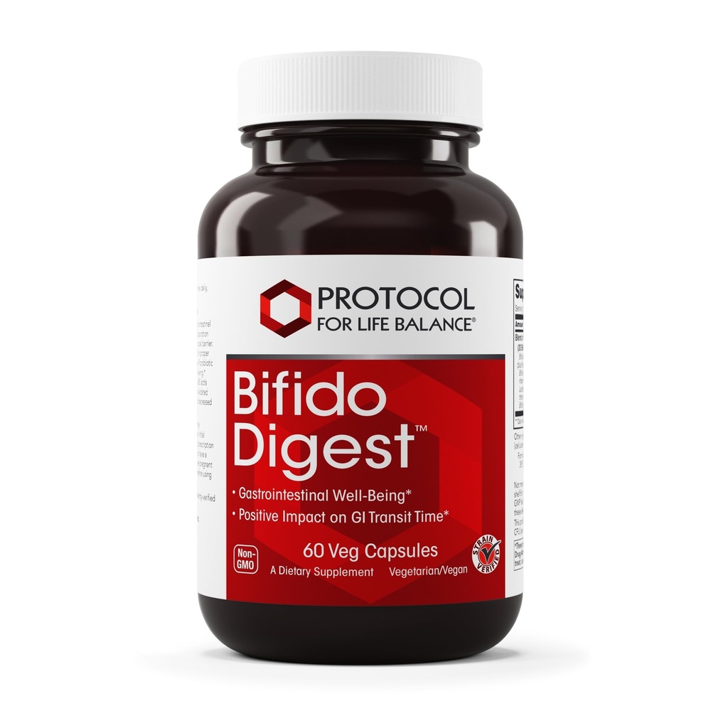 PROTOKÓŁ NA RZECZ ŻYCIA BILANCE Bifido Digest - 20 Mld CFU per serving - GI Support - Dairy Free, Egg Free & Non-GMO - 60 Veg kapsułki