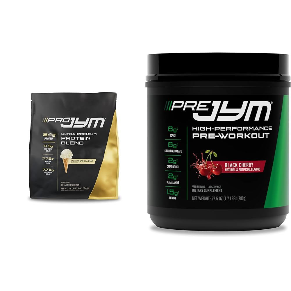 PRO JYM 45 Służenie - Tahitian Vanilla Bean & PRE JYM 30 Służenie - Czarna Wiśnia