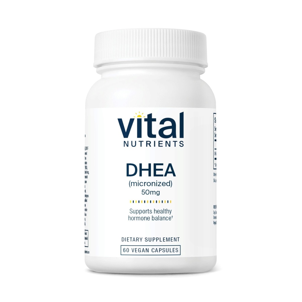 Vital Nutrigents DHEA 50mg XI124; Wegan Mikronizowany Suplement DHEA dla kobiet i mężczyzn XI124; Wspomaga Hormon Balance XI124; Wspomaga zdrowe Metabolizm Cukru i Minerałów XI124; Gluten, Dairy, Soy Free XIX124; 60 Kapsułki