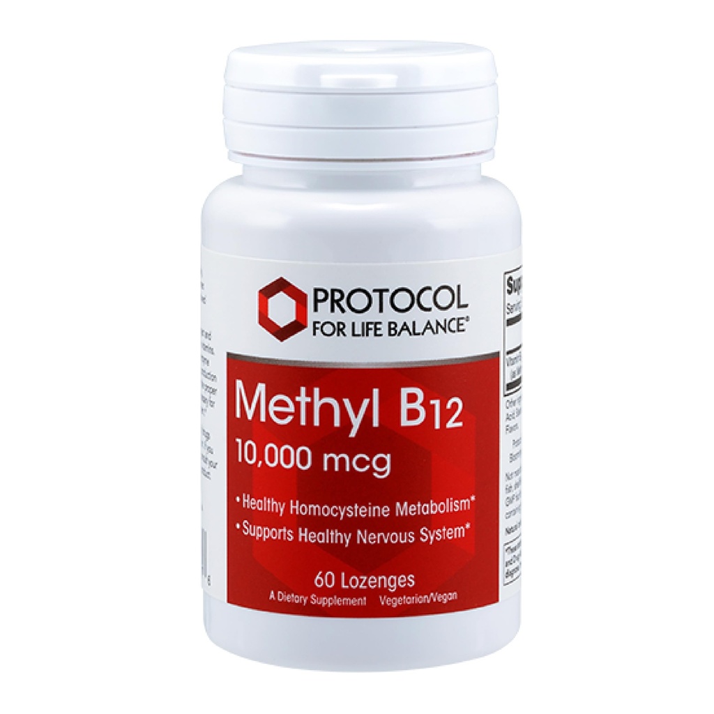 Protokół Metylu B12 10,000mcg - Witamina B12 - Wsparcie energetyczne i suplement mózgu - 60 Lozenges