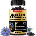 Czarne Gumiaki Nasienie z 1000mg Organic Black Seed Oil, 25mg ekstrakt miodowy rzepaku, Witamina B6, B12 i cynk do wsparcia układu immunologicznego (60 Gumiami) (60 Hrabia)