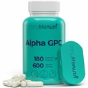Alpha GPC Choline Supplement 600mg - 180 Kapsułki wegetariańskie, Wysoka Czystość Nootrop dla Daily Energy, 3- Miesiąc Dostawy, Acetylocholina Źródło Kognitive & Mental Clarity, GMP Certified, Made in USA
