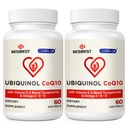 Ubichinol CoQ10- 600mg- Softgel, Active Coq10 Ubichinol Suplement z Witaminą E & Omega 3, 6, 9, Wysokie Absorpcja - Koenzyme- Q10, Potężny przeciwutleniacz do Produkcji Energetycznej, Tested, 120 Count