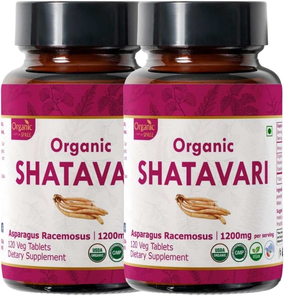 Shatavari 120 Tablety 124; Asparagus Racemosus (Shatavari) 124; USDA Organic Certified Criminated 124; Wsparcie zdrowia kobiet i układu immunologicznego 124; Suplement diety 120tab - Opakowanie 2