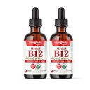 Liquidhealth USDA organiczna metylowa witamina B12 metylkobalamina krople płynne z Tarta sok wiśniowy - Boost Energy, Immune Support, Poprawa pamięci i koncentracji - USA Made, Wegan, Non-GMO (2 Pack)