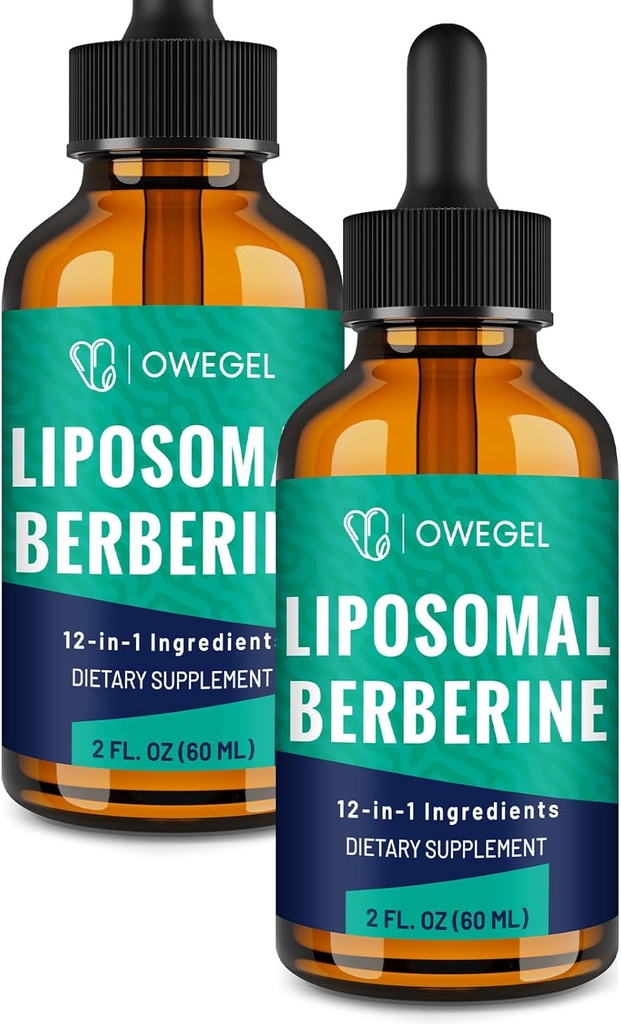 Liposomal Berberine HCL płynne krople - Advanced 12- in-1 Herbal Formuła z Ceylon Cynamon, Gorzkie Melon, Zielona herbata i więcej - 4 Fl Oz
