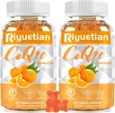 2 Gummeje z paczki COQ10 - CoQ10 500 mg + Omega-3 EPA / DHA + Glicynian magnezu + Cytrynian cynku, w celu wspierania zdrowia serca, produkcji energii, układu immunologicznego i absorpcji mineralnej