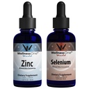 WelnessOne jonowe płynne krople cynku i selenu - Cynk Selenium Bundle do wspierania immunologicznego systemu & Tyroid & Heart Health - 1.67 fl oz Cynk & Selenium płynne krople