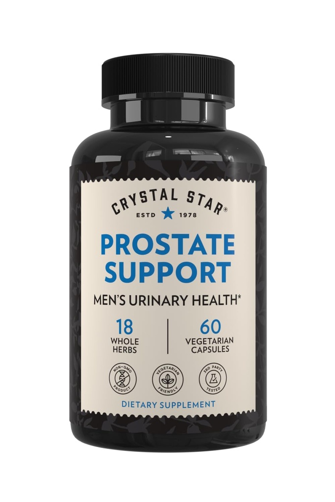 Crystal Star Prostate Support Saw Palmetto Suplementy dla mężczyzn (60 Kapsułek) - Bladder & Mocz Zdrowie - Ginger & Pygeum - Non-GMO