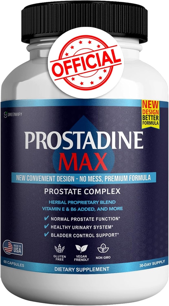 Prostadine Max Prostate Suplementy dla mężczyzn Kapsułki, Suplementy zdrowotne - Maksymalna moc, Wszystkie naturalne do wspierania Normalnej i Zdrowej Funkcji, Prosta Vive Recenzje (60 Kapsułki)