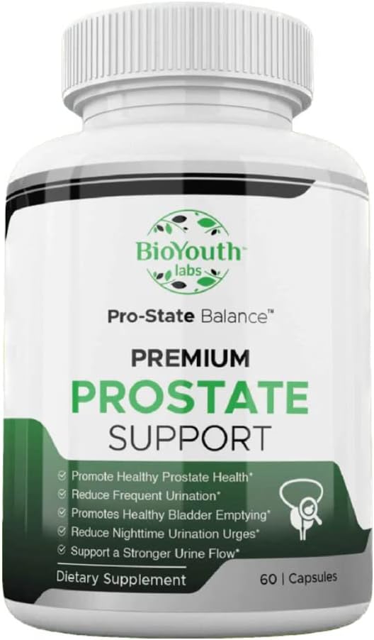 Natural Prostate Supplement for Men, 60 Kapsułek - Żywny mieszanka czosnku, Punicalagins, Tribulus Terrestris & Selenium