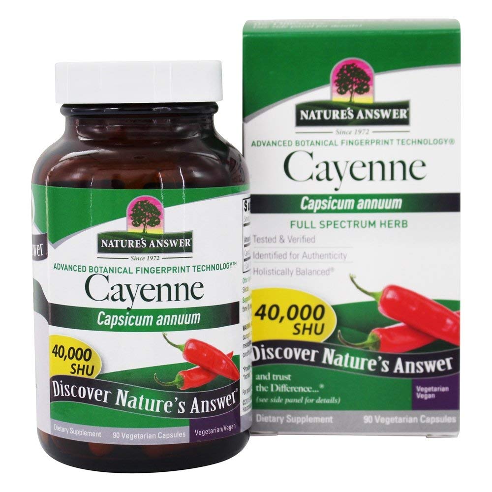 Odpowiedź Przyroda Cayenne Pepper w proszku Suplement kapsułki, 90- Hrabia 124; Naturalny booster metabolizmu 124; Promotes Cardival Health 124; Pomaga w trawieniu i cyrkulacji (Opakowanie 1)