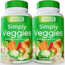 Prosty Przyrost Przyrody - 90 Kapsule- 2 Miesiące dostaw - Made with Whole Food Superfoods, Pakowane z Beta Carotene & 18 Różne warzywa - 100% Soy Free