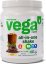 Vega Organic All- in- One Vegan Protein Powder Mocha (9 Servings) Superfood Składniki, Witaminy do wspierania odporności, Keto Friendly, Pea Protein for Women & Men, 12.7oz (Packaging May Vary)