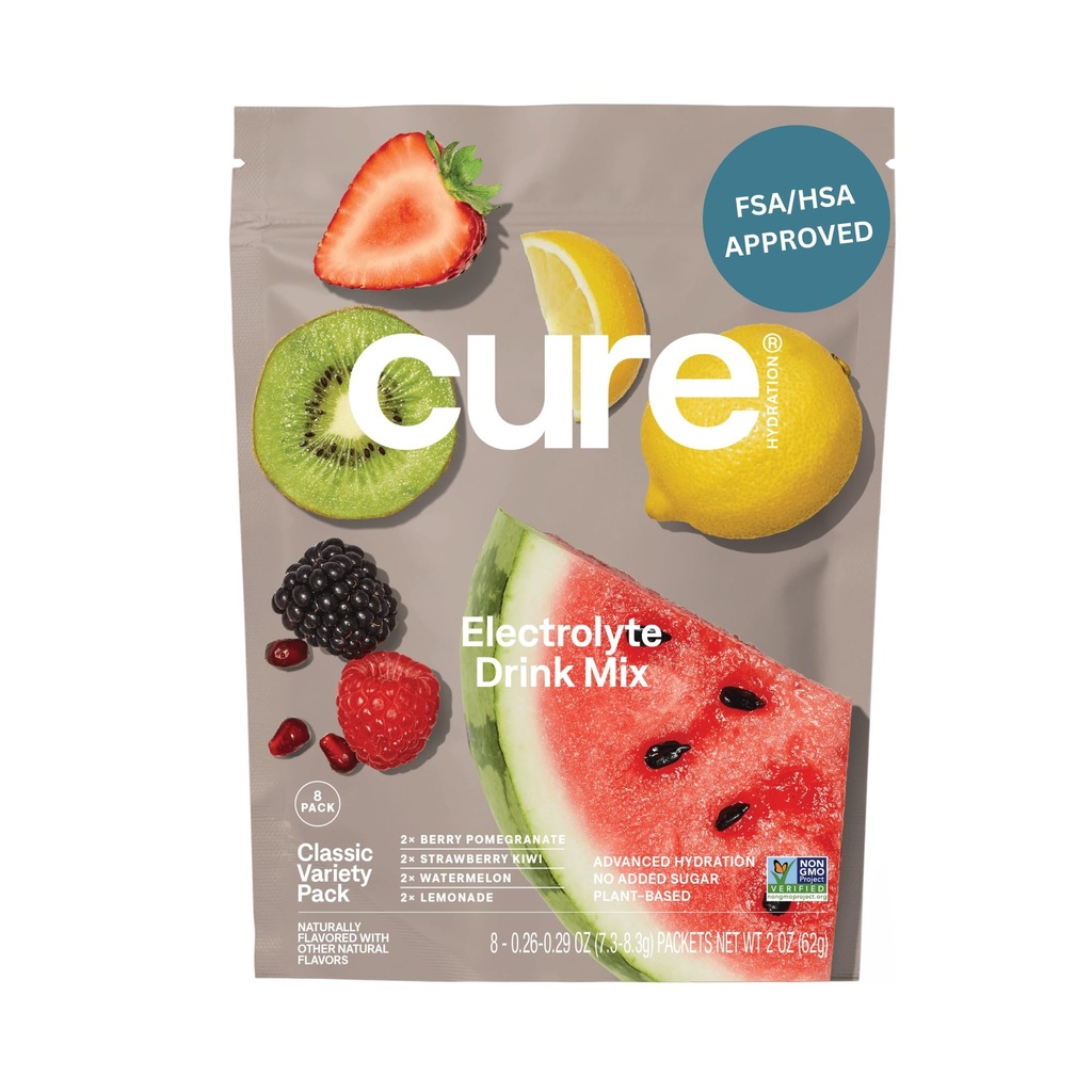Cure Hydration - Electrolyte Drink Powder Classic Variety Pack 8 Packets