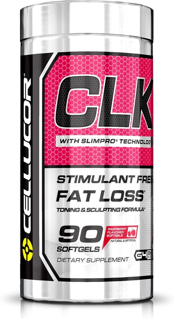 Cellucor CLK Niestymulant tłuszcz Burner do utraty wagi z CLA, Skonjuflowane kwas linolowy, Ketony malinowe, L- Karnityna, 90 Softgels