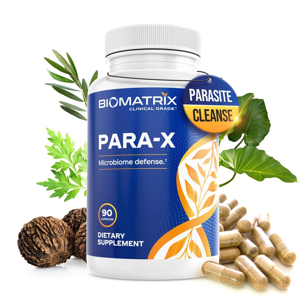 BioMatrix para- X Digestive Cleanse Supplement, Herbal Formula - Wormwood, Berberine, Black Walnut, Artemisinin, Olive Leaf, dla ludzi 124; 90 Veggie Caps