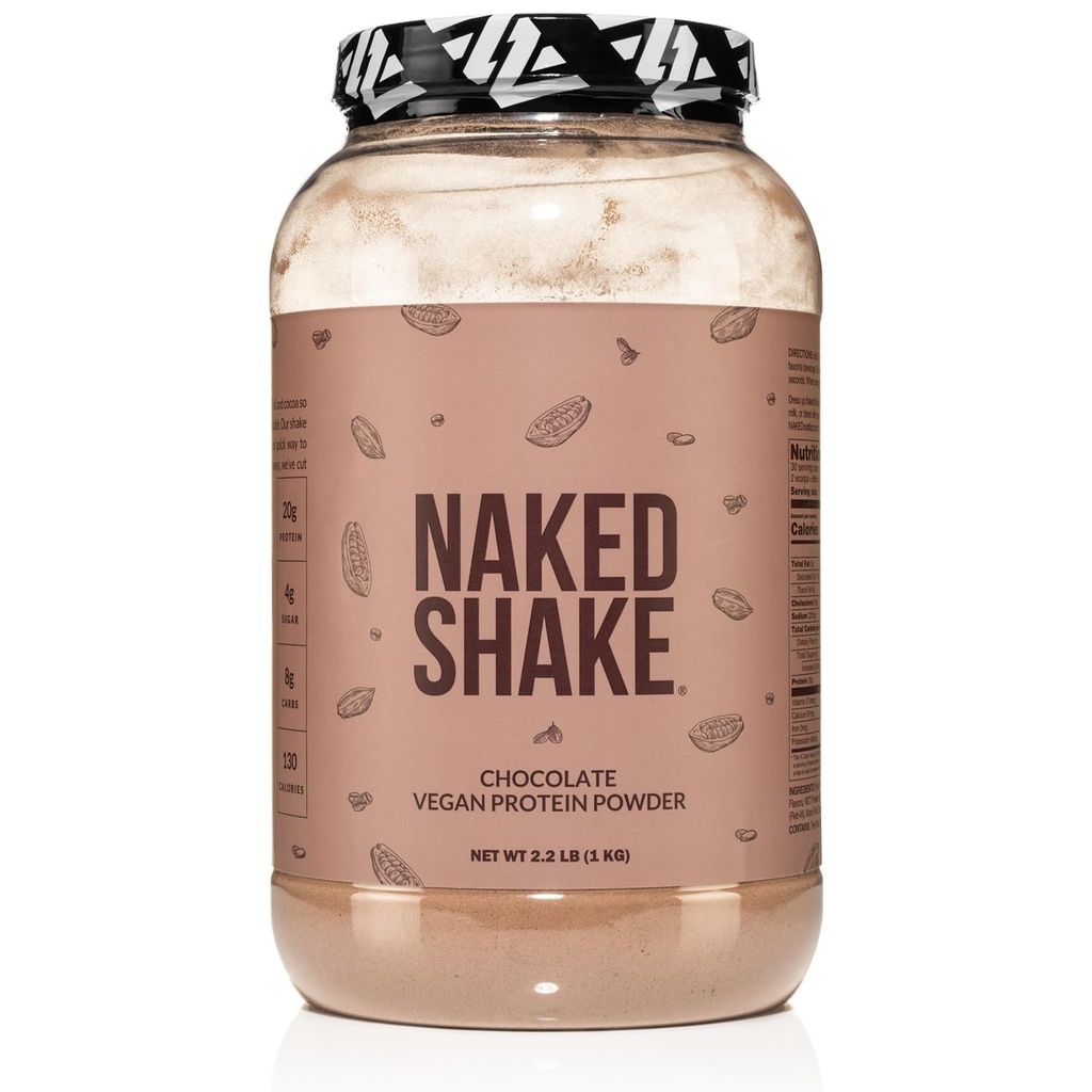 Nagi shake - Czekoladowy proszek proteinowy - Wstrząśnij białkiem na bazie roślin z olejkiem Mct, Gluten- free, Soy- Free, No Gmos Or Sztuczne słodziki - 30 Słupki