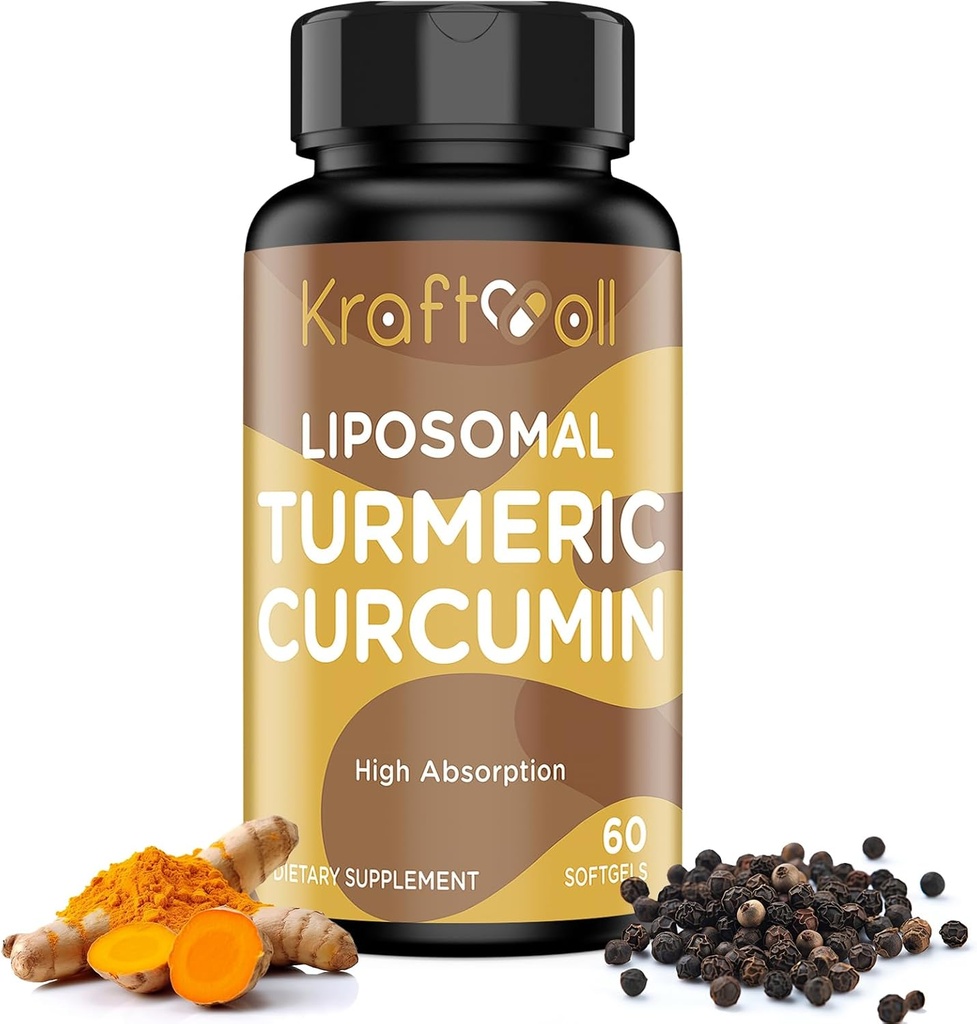 Kurkumina liposomalna Suplement 60 Softgels dla dorosłych