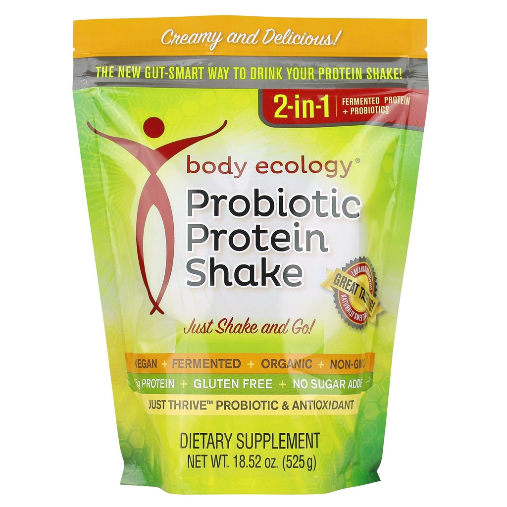 Ekologia ciała Probiotyczny proszek do wstrząsania proteiny 124; Fermentowany suplement diety białka 124; Non-GMO 124; Gluten wolny 124; Soy wolny 124; Nie dodano cukru 124; 15 g białka 124; Białko w proszku 124; Resealable 18.52 OZ