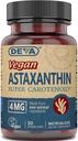 Deva Nutrition Vitamin Astaksantyna 4 mg, Wegan, Wykonane z Haemococcus Pluvialis Mikroalgi, 30 Kapsułki, 1- Pack