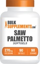 BulkSupplements.com Saw Palmetto Softgels - Saw Palmetto Supplement, Saw Palmetto 270mg - Suplement ziołowy, Gluten Free, 1 Softgel per Serving, 90 Count (Pack of 1)