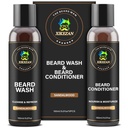 XIKEZAN Beard Wash & Beard Conditioner Natural Softener Set w / Argan & Jojoba Oil Smooths & Wzmocnia Boże Narodzenie Stocking Stuffers Ojciec Day prezenty dla mężczyzn jego tata chłopak mąż