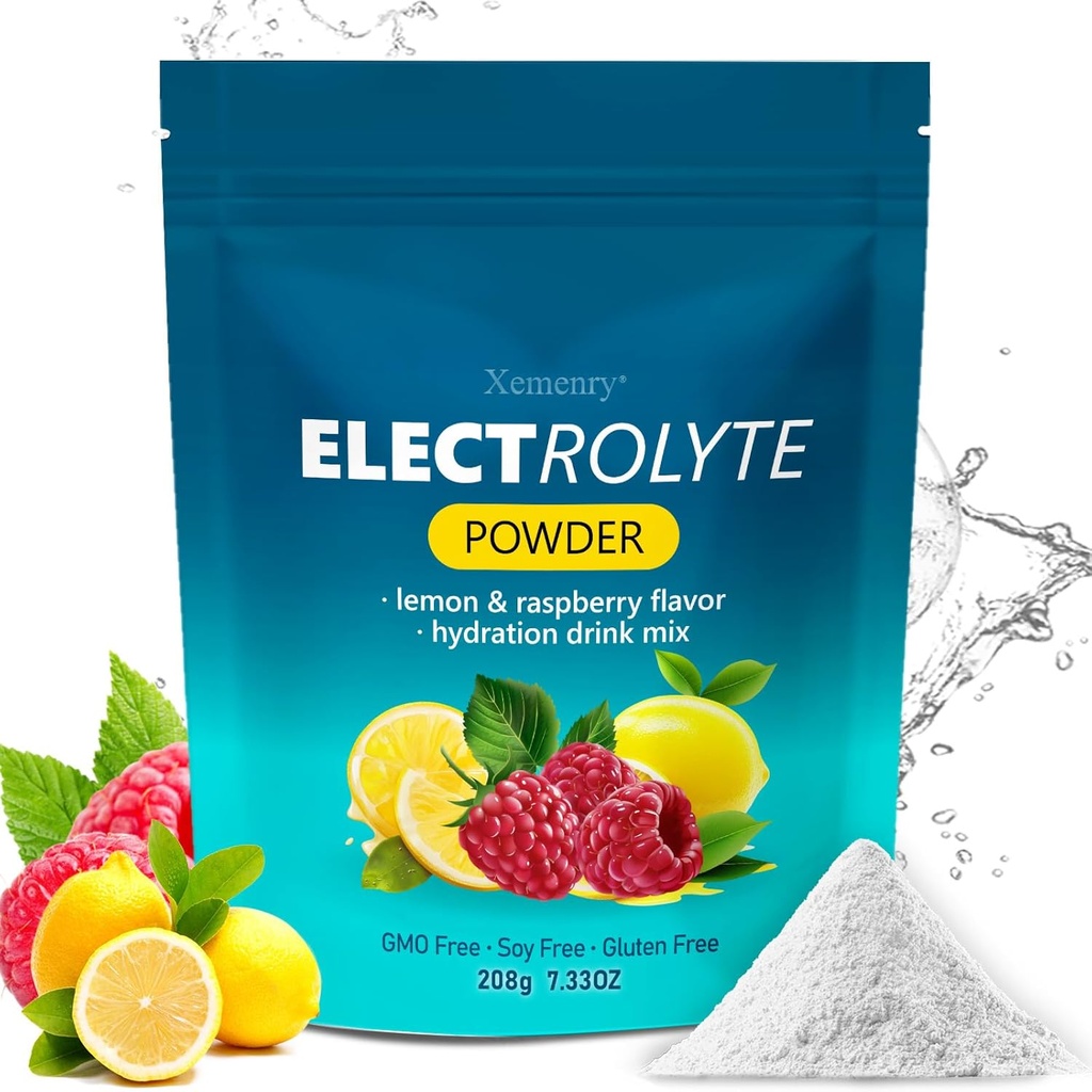 Hydration Electrolyte Powder, Keto & No Sugar - Wysokie potas (1000mg) z cytryną Malina aromatyzowane - Zero Calorie Cukier wolny Electrolyte Powder, Non-GMO 32 Służenie