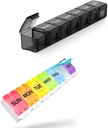 2 Pack Extra Big Pill Organizer, Sukuos Cotygodniowe Pill Box, Pill Case, Medicine Organizer for Vitamin, Oleje rybne lub suplementy