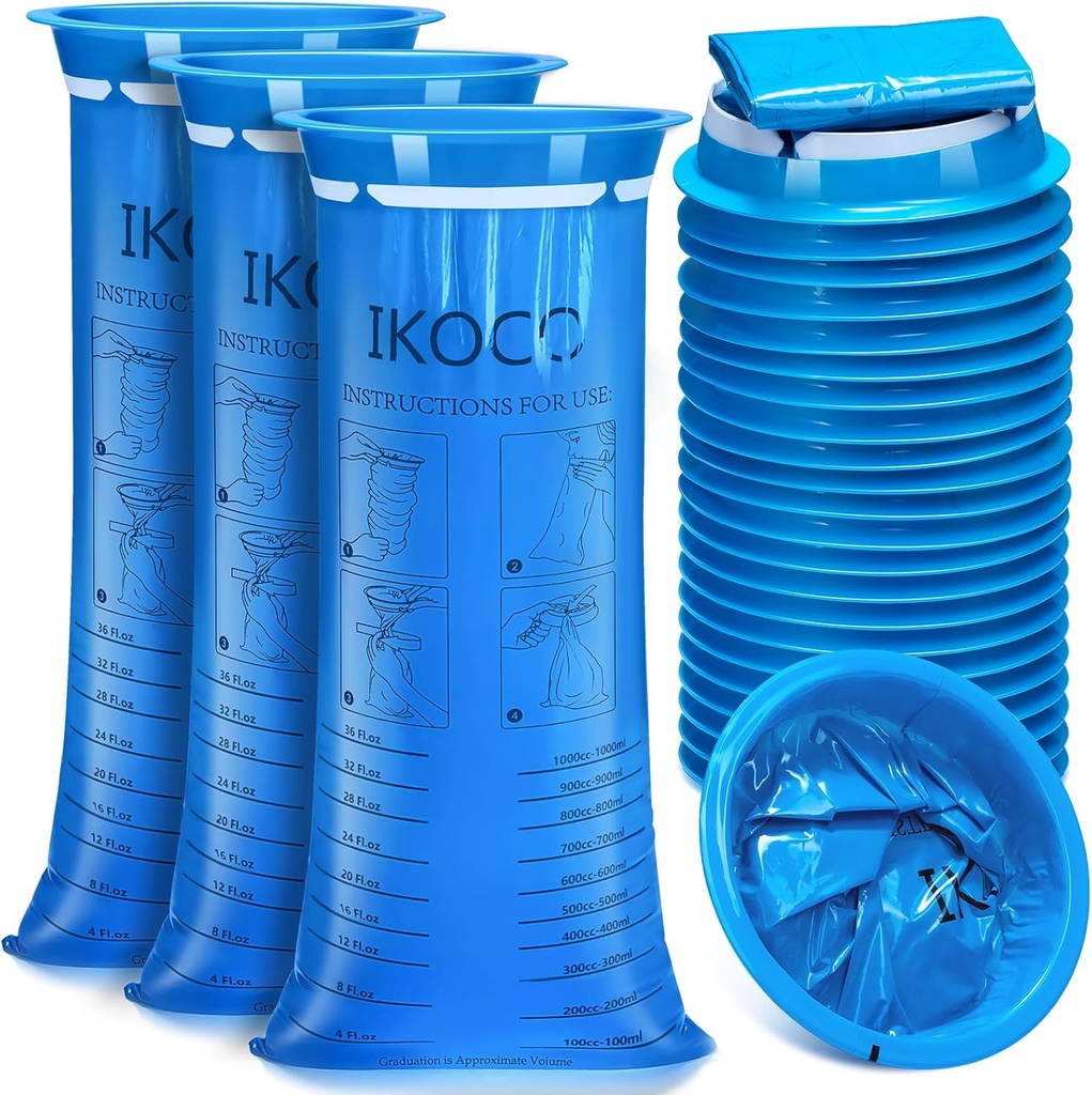 26 Opakowanie Torby wymiotów jednorazowego użytku, IKOCO1000ml Wytrzymałe na wyciek wymioty wyrzucić worek, Motion Barf Puke choroby torby na podróż, Nudności i samochód