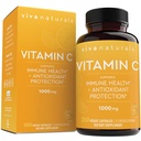 Viva Naturals Witamina C, 1000 mg, 250 Kapsułki wegetariańskie - z Citrus Bioflavonoids & Rose HIPS, Non-GMO dla immunologicznego wsparcia i ochrony przeciwutleniaczy