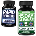 15 dzień Czyszczenie 124; Detox Colon z naturalnym laksywanem - z - Rapid Rehydr8 Suplementy elektrolitów Zapobieganie skurczom i wspomaga wytrzymałość mięśni i odzyskiwania - 100 Kapsułki