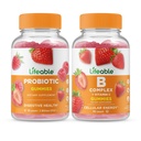 Żywy Probiotyk 2 Miliard CFU + B Complex, Gummies Bundle - Great Desting, Suplement witaminy, Gluten Free, GMO Free, Gummy do żucia
