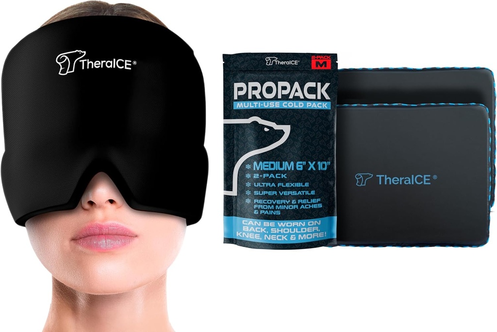 TheraICE Ból głowy i Migrena Relief Hat & TheraICE Propack Ice Pack