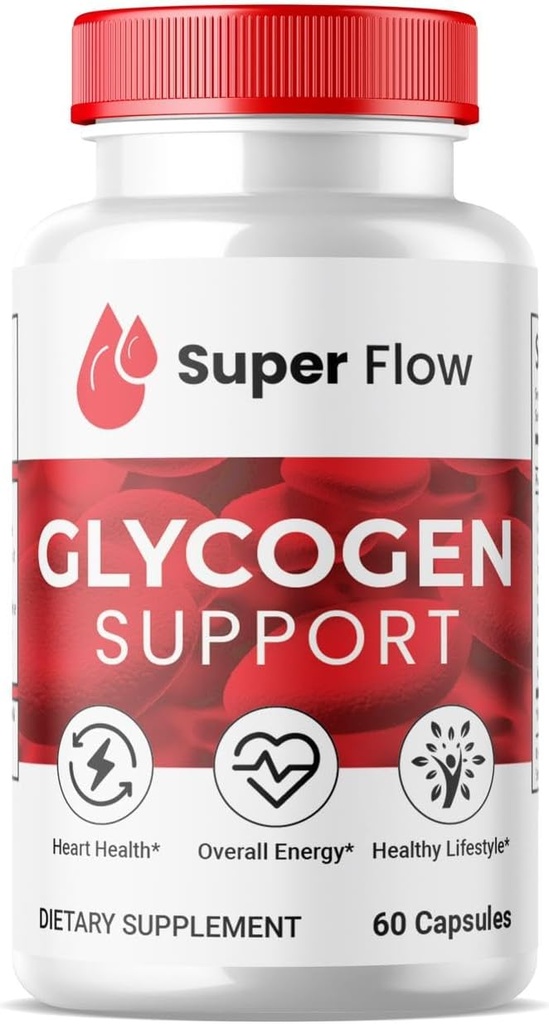 (1 opakowanie) Super Flow Glycogen, SuperFlow Glycogen Support Capsules, Glyco Optimizer Formula, Natural Blood Vessel Cleaner, Premium Super Flow Glycogen Support (60 kapsułki)