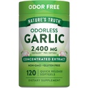 Nature 's Truth Odorless Garlic 2400 mg Xiv124; 120 Softgels Xiv124; Extract Pills Xiv124; Non- GMO, Gluten Free Supplement