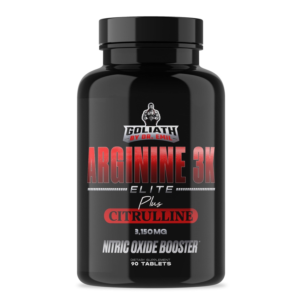 Dr Emil - Elite L Arginina (3150mg) + L- Citrulina Najwyższa Dawka - Suplement tlenku azotu do waskularności, wytrzymałości i zdrowia serca (AAKG i HCL) - 90 Tabletki