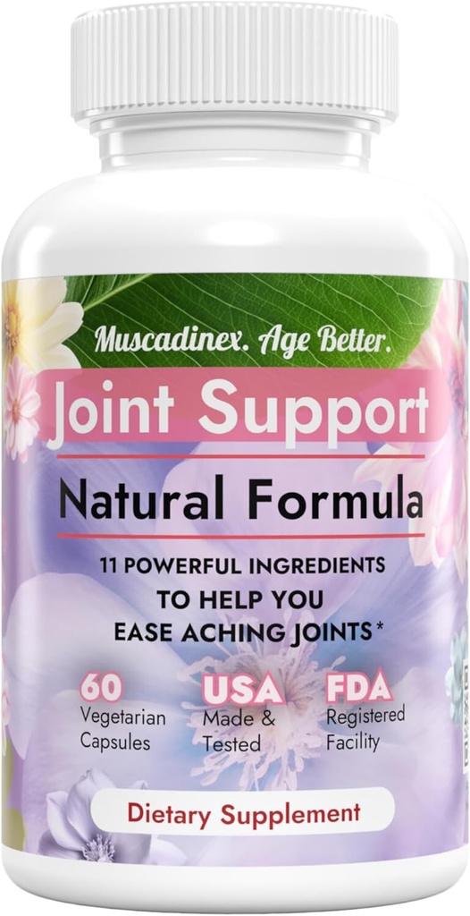 Joint Support Supplement. 11 Ingredients. 60 Capsules. USA Made. Turmeric Supplement with Quercetin, Bromelain, Glucosamine Chondroitin, Methionine, Ginger, Boswellia